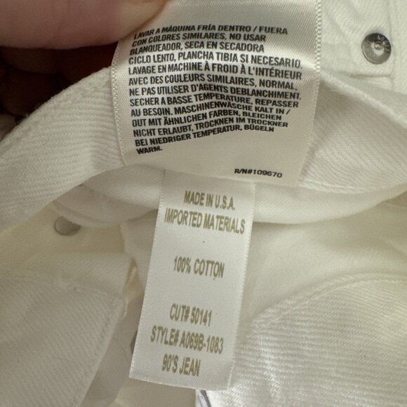 AGOLDE Jeans Womens 25 White Distressed Highrise The 90s Jean City Design Retro - Picture 12 of 13